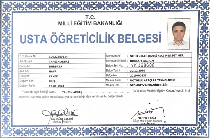 AKBAŞ OTOMOTİV servis yetki belgesi